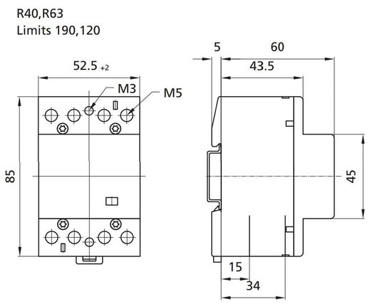 Kontaktorius ETI AC-1, R 40-40, 40 A, 6 kW