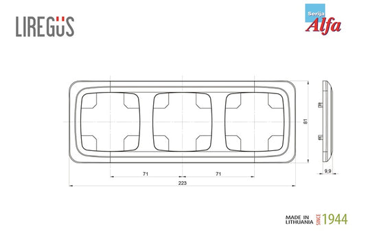 Trivietis rėmelis LIREGUS ALFA, smėlio spalvos