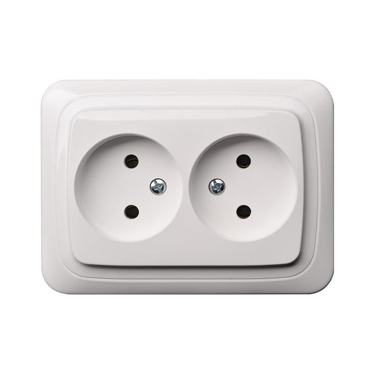 LIREGUS ALFA double socket, white