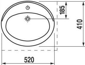 Washbasin JIKA IBON H8130100001041, 410×520 mm