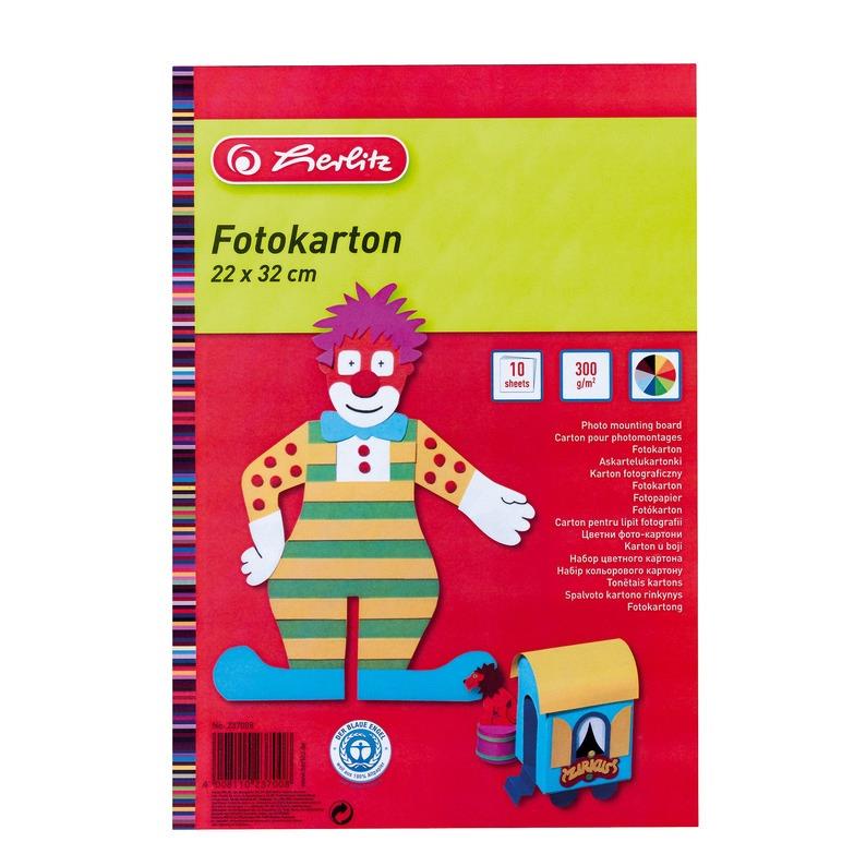 Herlitz Colored Cardboard, A4, 10 sheets