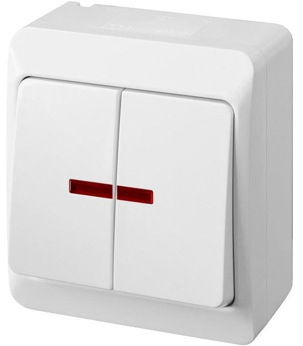 Switch ELEKTRO-PLAST HERMES, 2-gang, IP44