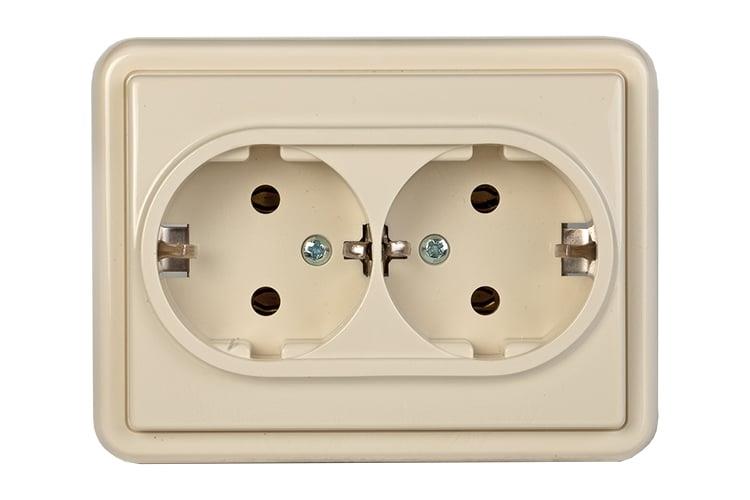 Double socket VILMA SL250, off-white