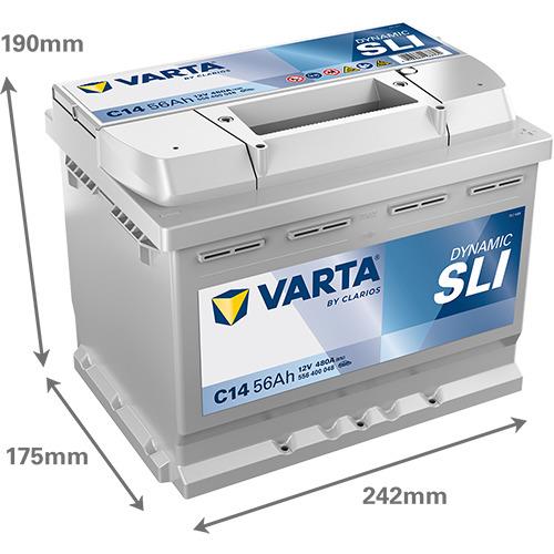 Akumuliatorius Varta BD C14, 56 Ah, 480 A, 12 V