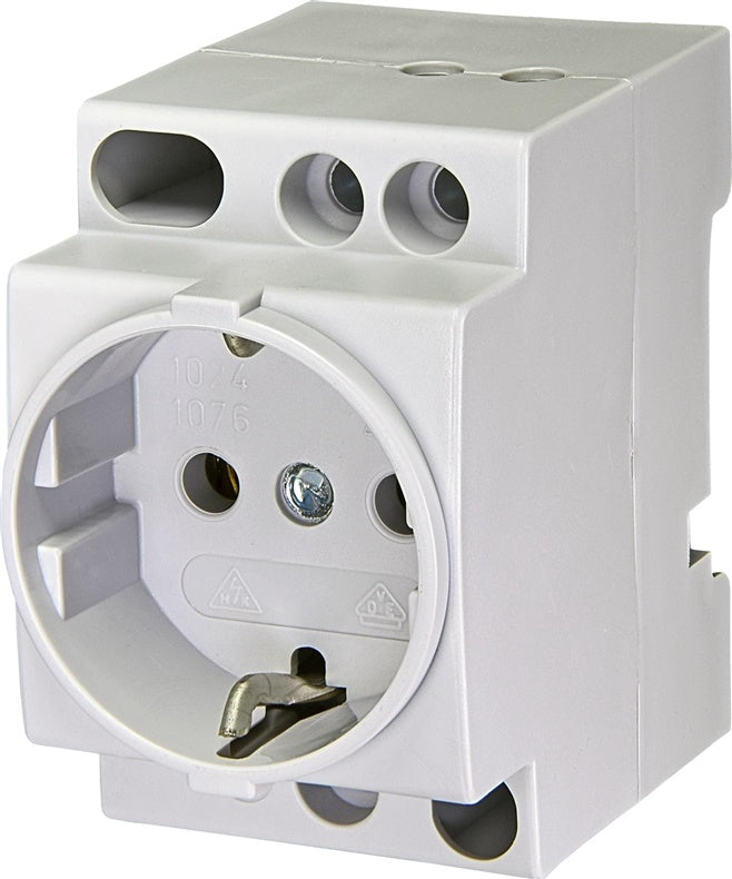 ETI Schuko DIN socket, with earthing, IP20, grey