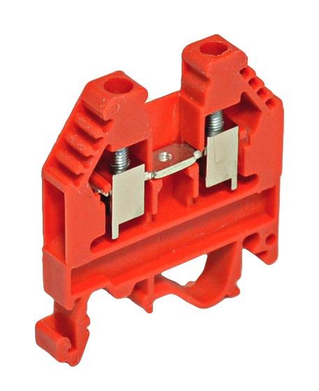 Pliusinis gnybtas ETI DIN, 4 mm², 2 viet., 32 A, raudonas