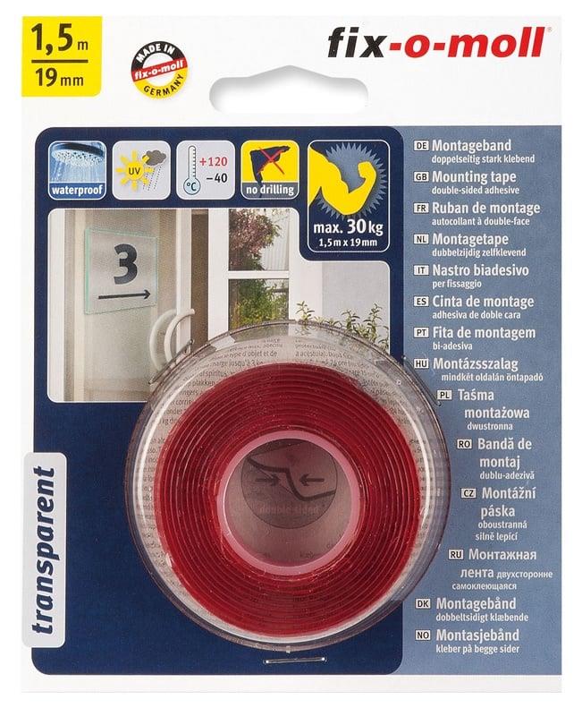 Taśma dwustronna Fix-O-Moll, 1,5 m x 19 mm, 30 kg