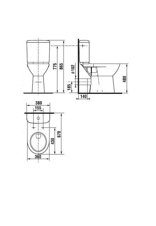 Unitazas JIKA DEEP H8236160000001, 360×670 mm
