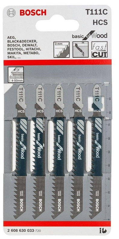 Jigsaw blade set Bosch, T111C, 5 pcs.