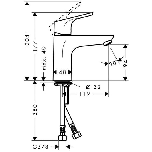 Praustuvės maišytuvas HANSGROHE FOCUS 31517000, chromo