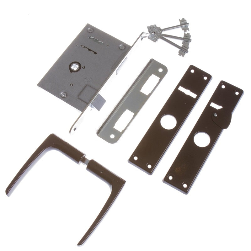 Mortise lock Kurzemes ZV9A-1 469Z-35804/22-DB, brown