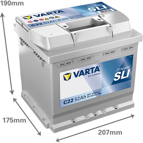 Akumuliatorius Varta BD C22, 52 Ah, 470 A, 12 V
