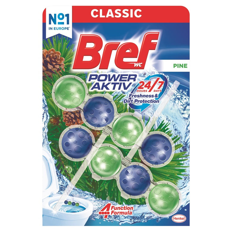 Żel do WC BREF POWER AKTIV PINE, 2×50 g