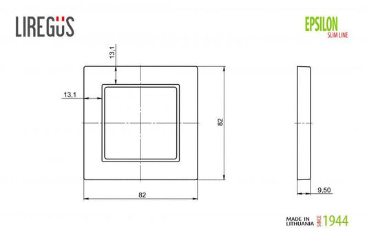 Vienvietis rėmelis LIREGUS EPSILON, juodos spalvos