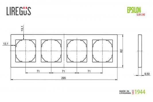 Keturvietis rėmelis LIREGUS EPSILON, šampano spalvos