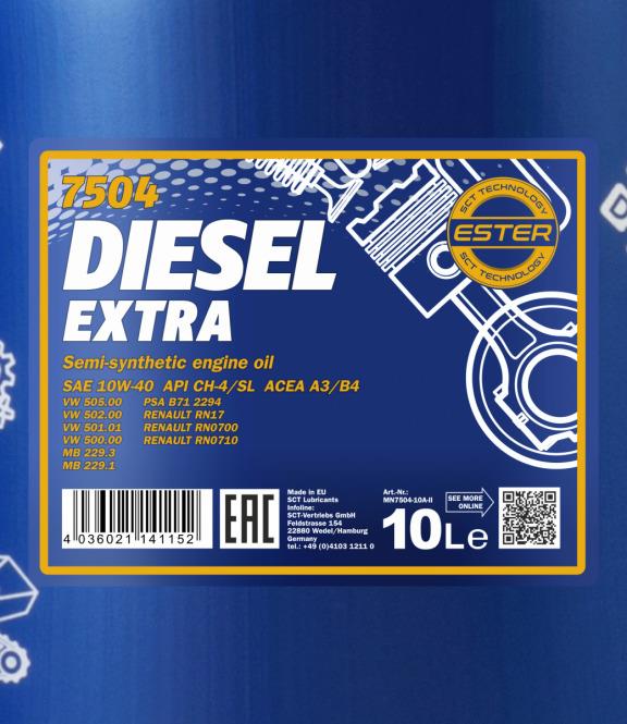 VARIKLIŲ TEPALAS „MANNOL DIESEL EXTRA 10W40“