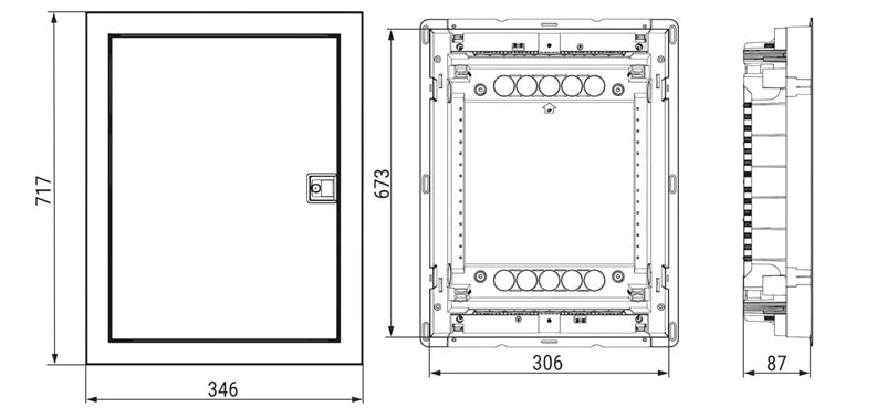 Modulinis skydas ETI 48+8 mod. ECG56, potinkinis, IP40