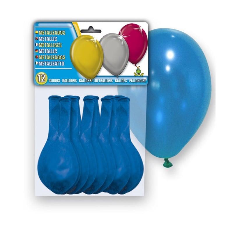 Błyszczące niebieskie balony, 12 szt.