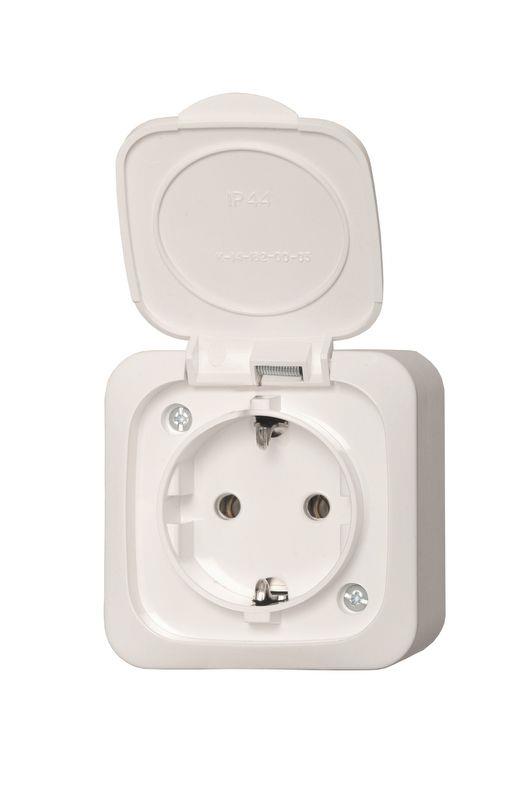 Wall socket LIREGUS HERMI, white, IP44