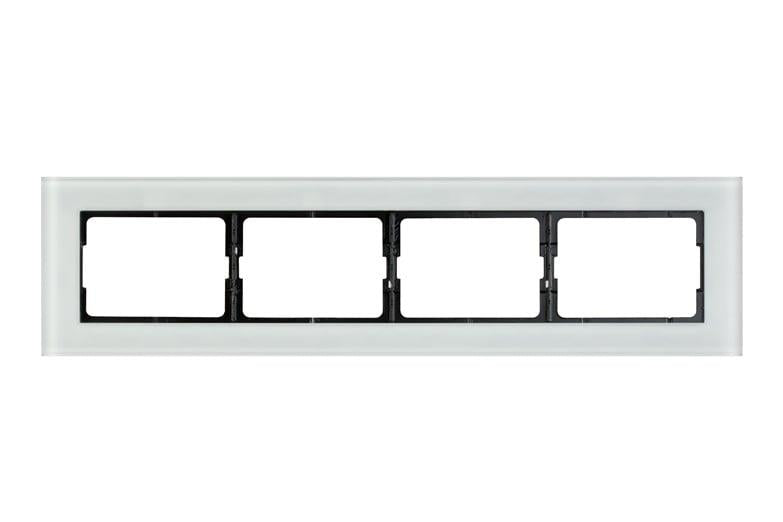 Four-gang frame VILMA XP500, white glass
