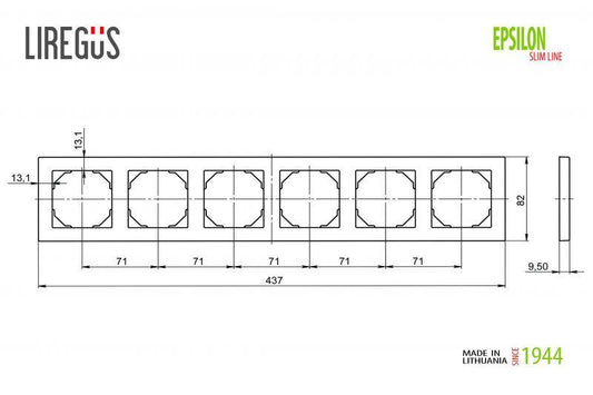 Šešiavietis rėmelis LIREGUS EPSILON, baltos spalvos