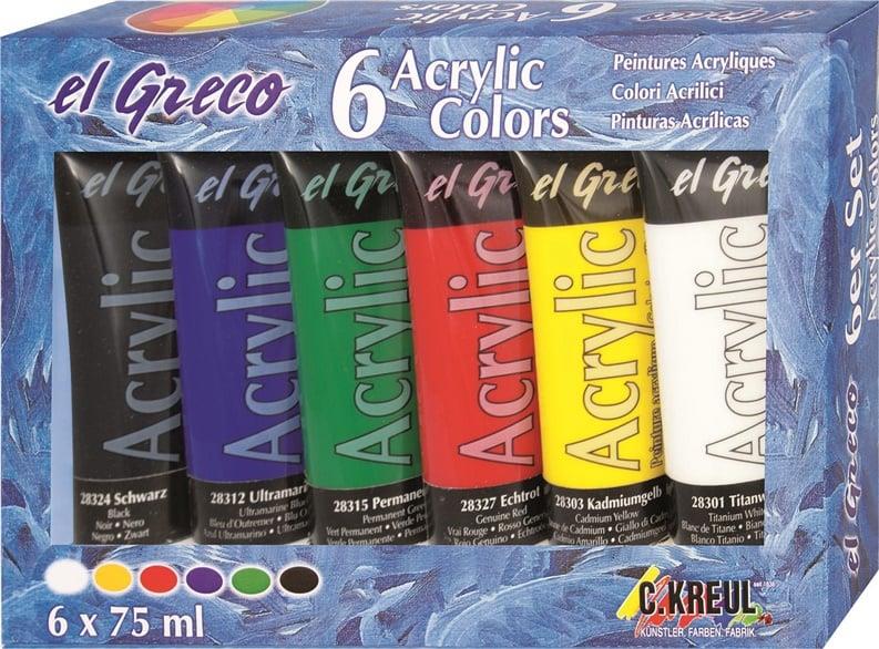 Farby akrylowe C. KREUL 28260, 6 × 75 ml