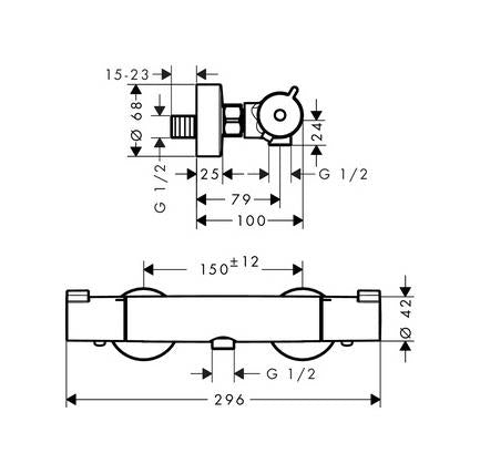 Termostatyczna bateria prysznicowa Hansgrohe Ecostat 1001CL