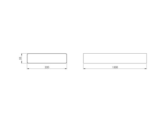Ventiliacinis kanalas EUROPLAST, 220 x 55 x 1500 mm