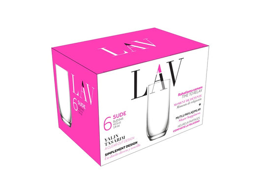 Stiklinės LAV SUDE LV-SUD345F, 415 ml, 6 vnt.