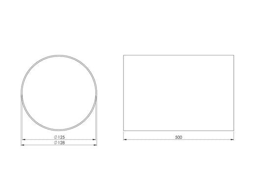 Ventiliacinis kanalas EUROPLAST D125, 0.5m