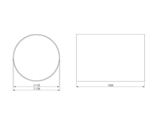 Ventiliacinis kanalas EUROPLAST D125, 1m