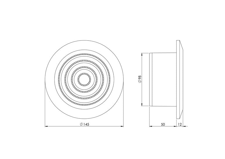 Ventilation grille for ceilings EUROPLAST NGA100, D100