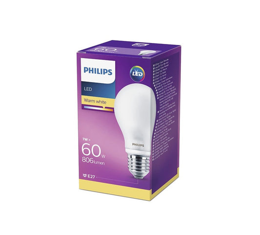 Light bulb Philips LED, A60, E27, 7 W, 806 lm, 2700 K