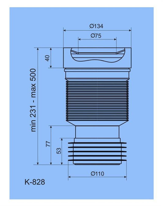 Unitazo mova Ani Plast K828, Ø 110/134 mm