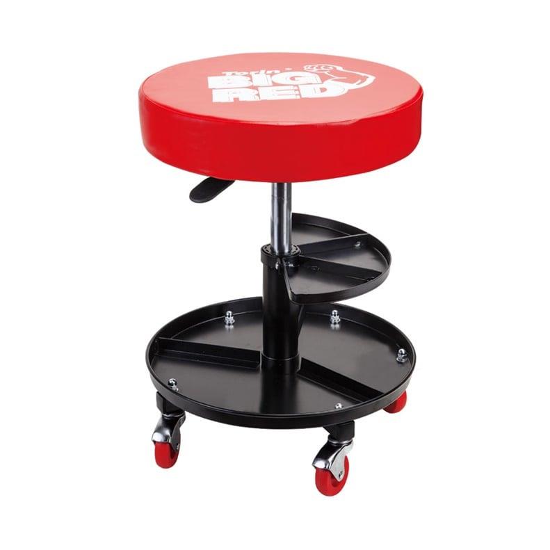 Krzesło mechanika Big Red TR6201J ze skrzynką narzędziową, czerwone