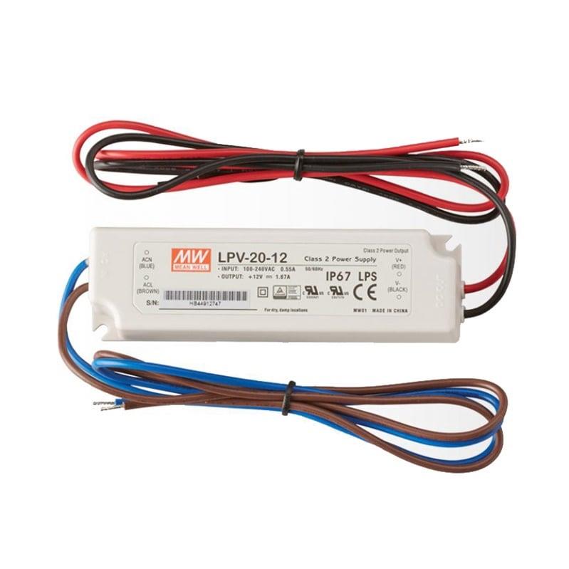 Power supply Mean Well LED, 1.67 A, 20W, 12V, IP67