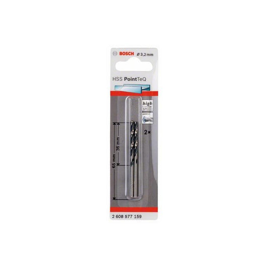 Metal drill bit Bosch Pointteq, 3.2x65 mm, 2 pcs