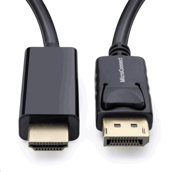 Kabelis MICRO_CONNEC HDMI M, Dipslay port M, 2m, juodas