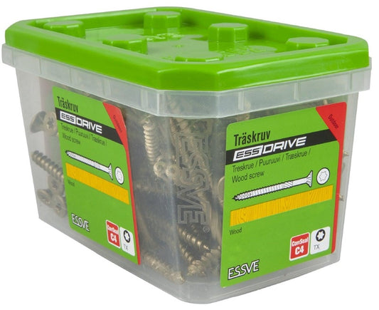 Essve Wood Screws, 6 x 80 mm, TX30, 100 pcs.