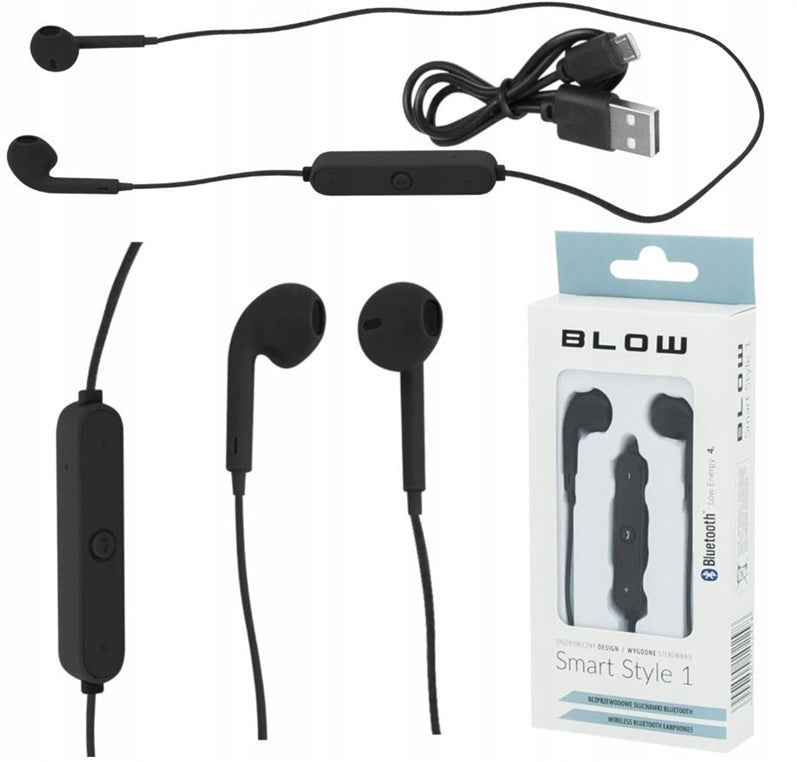 Belaidės ausinės su mikrofonu Blow, juodos 32-778#