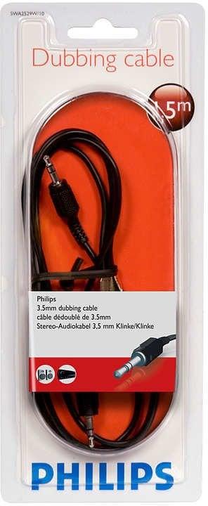 Cable PHILIPS 3.5mm M, 3.5mm M, 1.5m, black SWA2529W/10