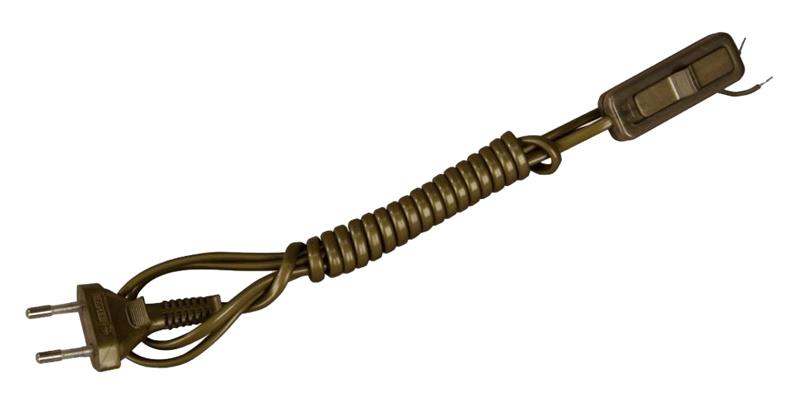Cable with plug and switch ZAMEL, 1.9 m, bronze