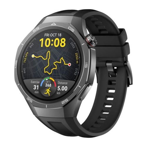 Huawei Watch GT 5 Pro 46 mm su fluoroelastomero dirželiu, juoda spalva