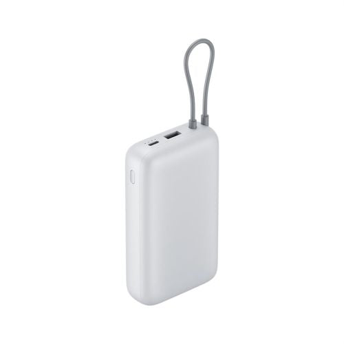 Xiaomi išorinė baterija 20000 mAh 22.5 W su integruotas USB-C laidas BHR9738GL, šviesiai pilka spalva