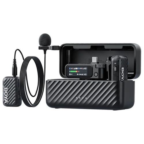 BOYA mikrofonas belaidis ir laidinis BOYAMIC 2-01 2.4GHz, AI Powered triukšmo slopinimas su 2 receivers ir 1 transmitter
