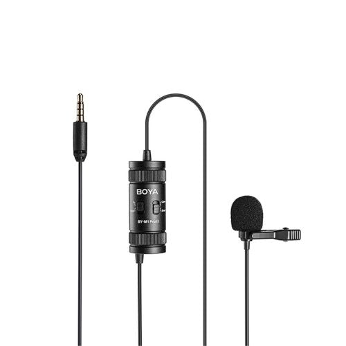 BOYA mikrofonas laidinis BY-M1 Pro II Omnidirectional, Live monitoring (3.5 mm connector), juoda spalva