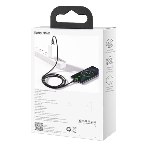 Baseus Type-C Superior series greitasis įkrovimas duomenų laidas, 66 W(11V/6A), 2m, (CATYS-A01), juoda spalva