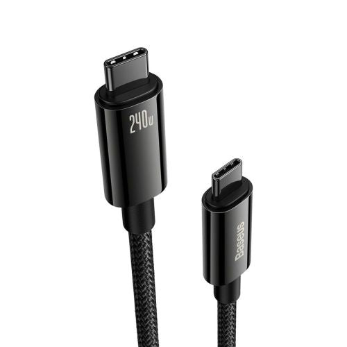 Baseus Type-C į Type-C Tungsten Series laidas 480Mb/s, 240 W, 3m, (CAWJ040201), juoda / auksinė spalva