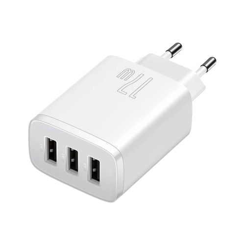 Baseus kelioninis įkroviklis Compact sieninis įkroviklis U+U+U, 17 W (CCXJ020102), balta spalva
