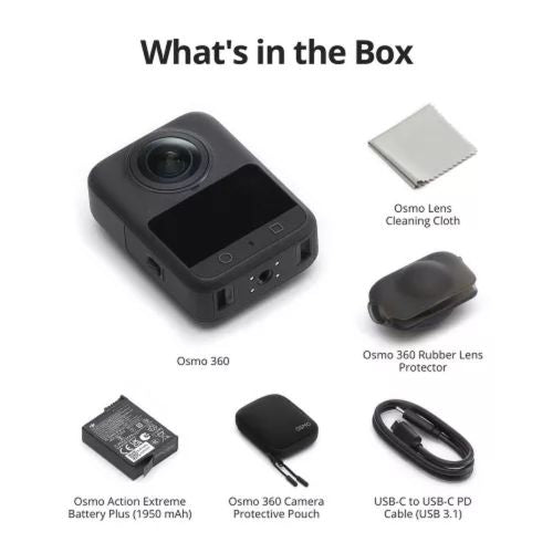 DJI veiksmo kamera Osmo 360 Standard Combo (CP.OS.00000441.04), juoda spalva